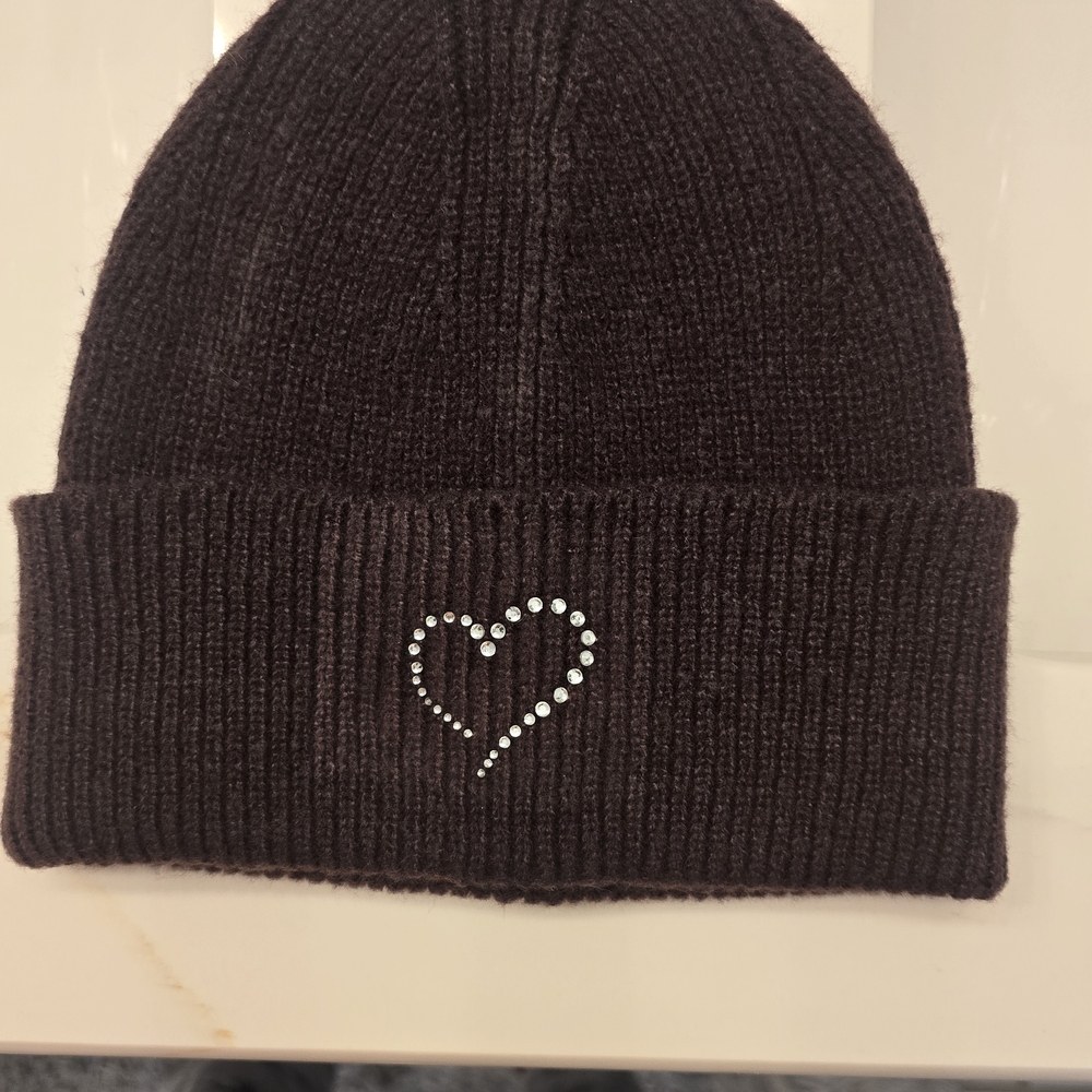 French Connection Dark Brown Knit Beanie